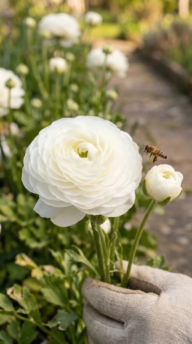 Ranunculus 'White' - Harding & Bloom