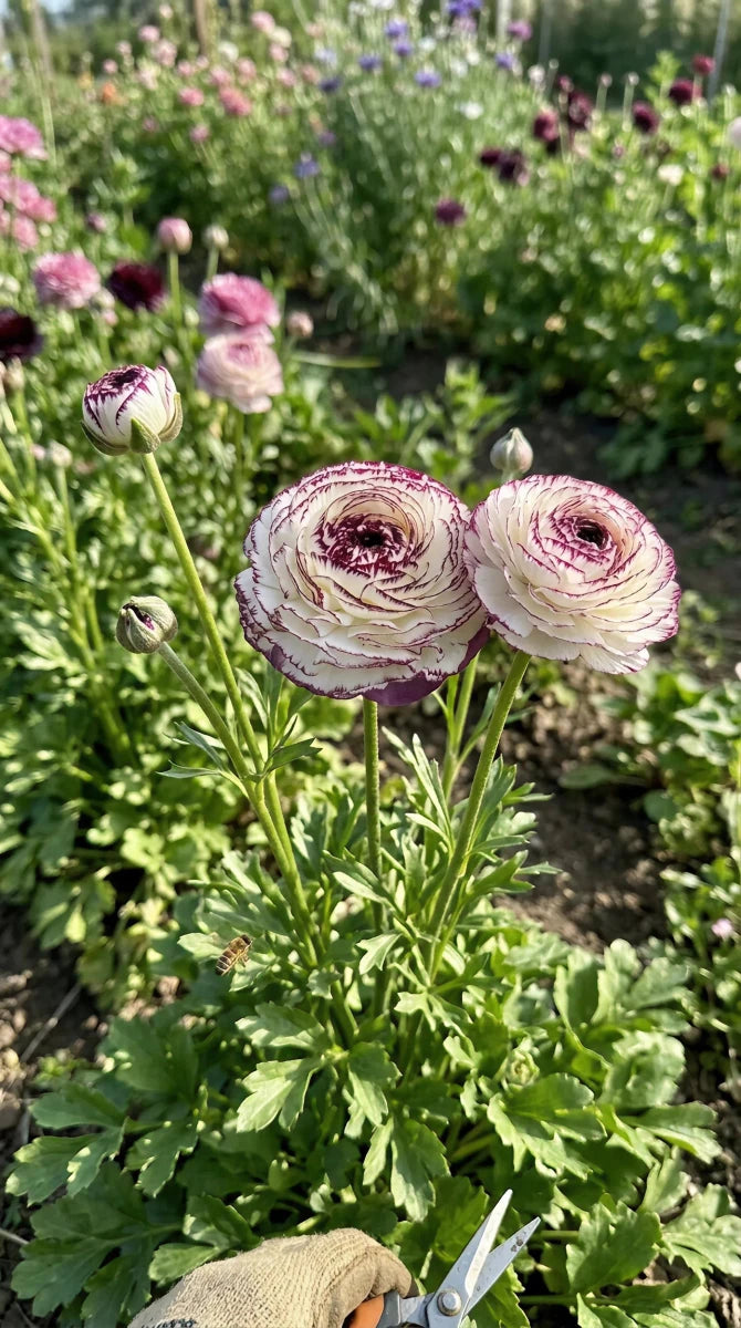 Ranunculus 'Elegance Bianco Striato' - Harding & Bloom