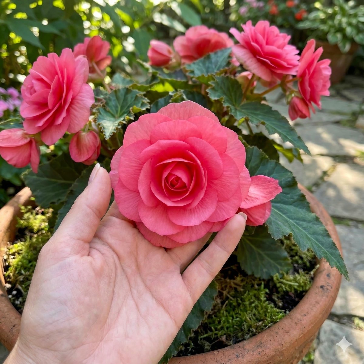 Begonia 'Double Pink' – begonia tubers, product photo 2 (Harding & Bloom)