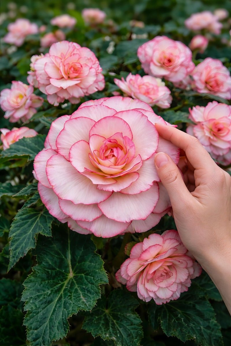 Begonia 'Picotee White' – begonia tubers, product photo 8 (Harding & Bloom)
