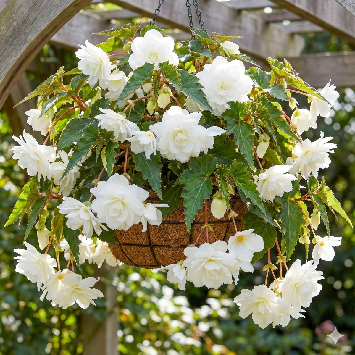 Begonia 'Pendula White' (Double) – begonia tubers, main product photo (Harding & Bloom)