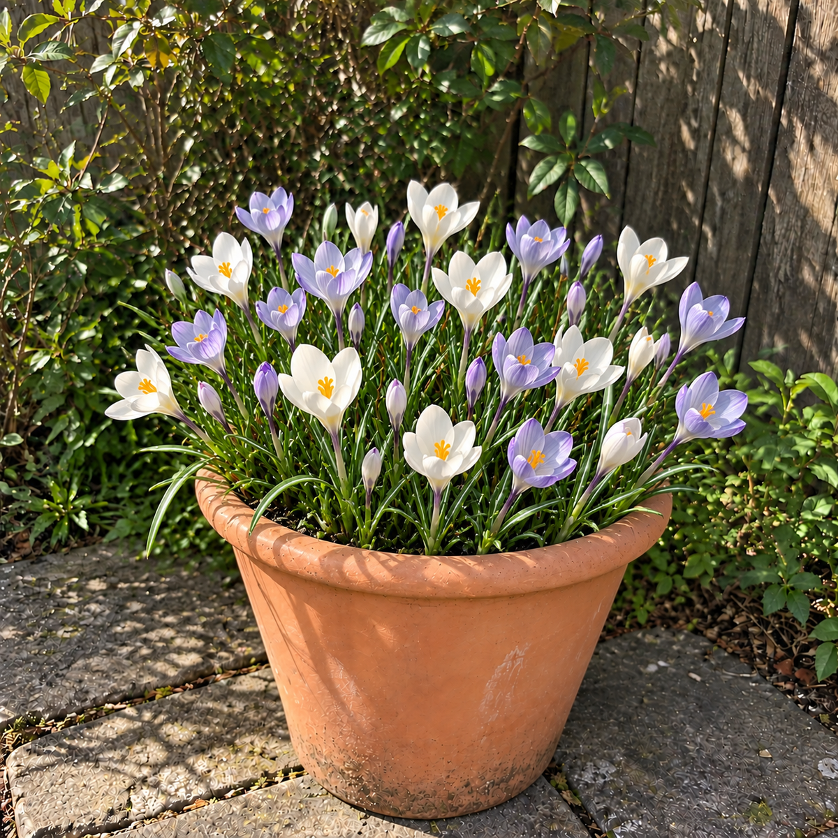 Blue Skies & Butterflies illustrative early-spring pot display