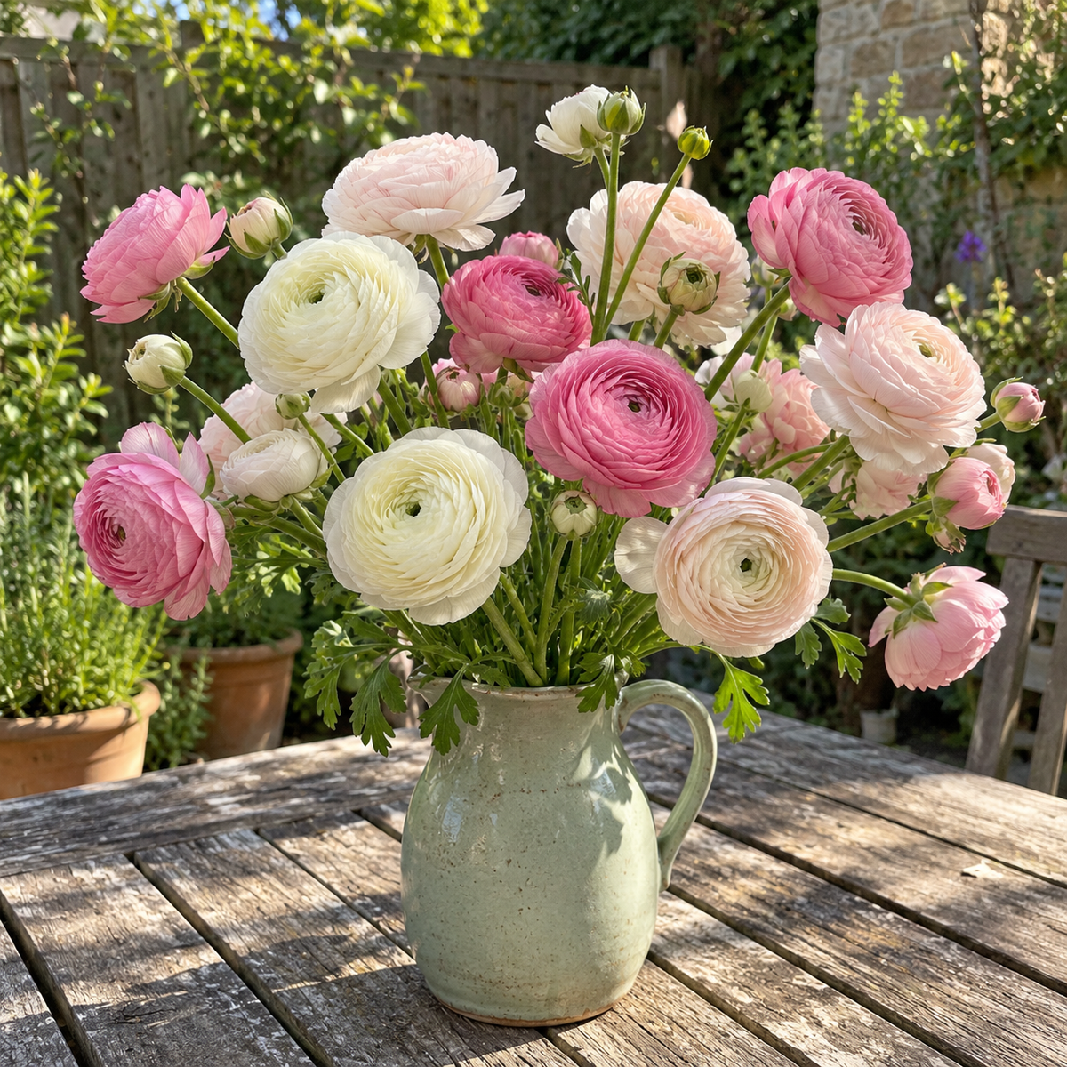 Illustrative Blush Bouquet — Ranunculus Collection — garden or vase arrangement
