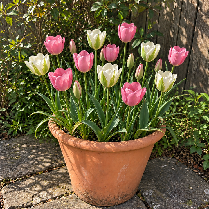 Blush Into Spring illustrative late-spring pot display