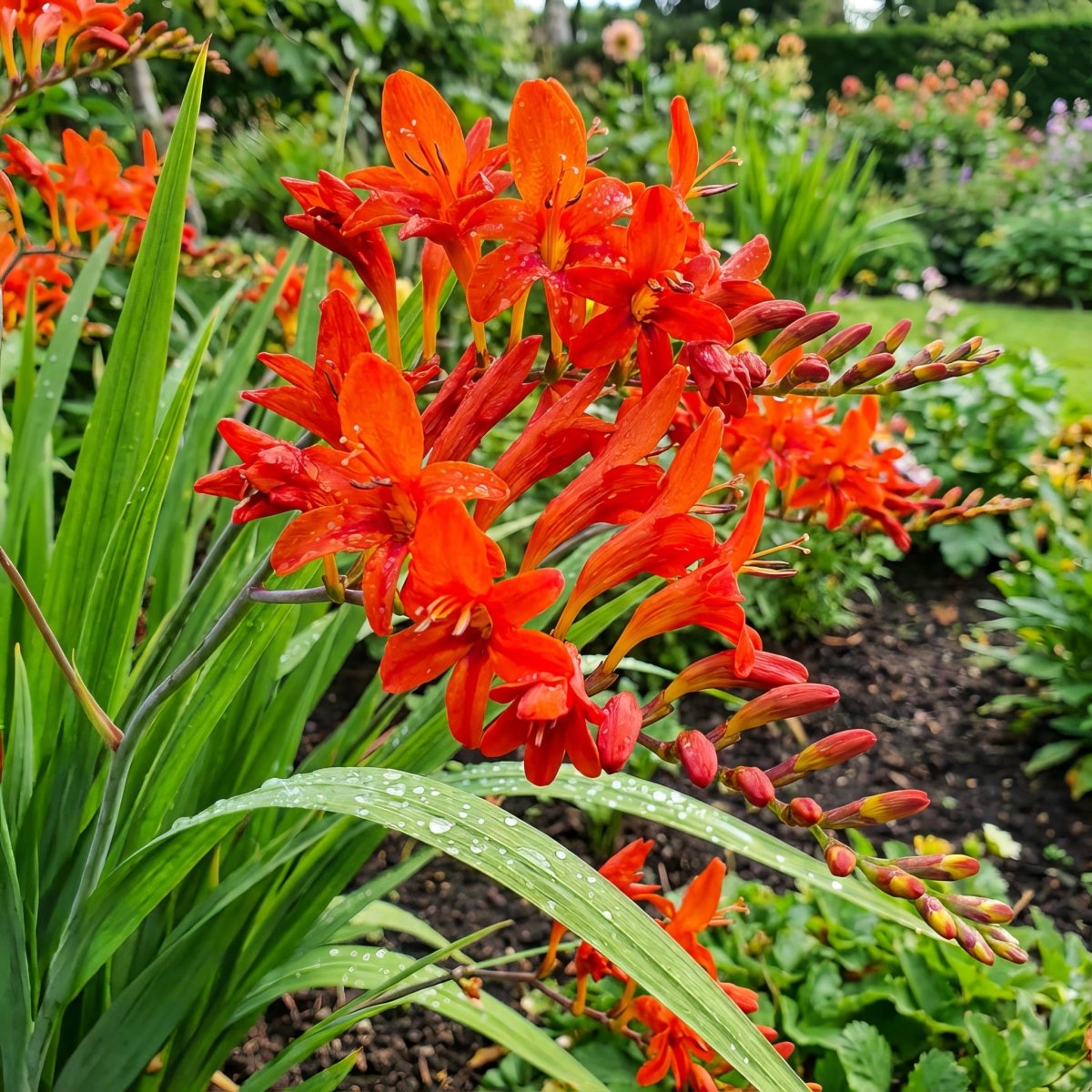 Crocosmia 'Lucifer' (Firey Stars) – flower bulbs, main product photo (Harding & Bloom)