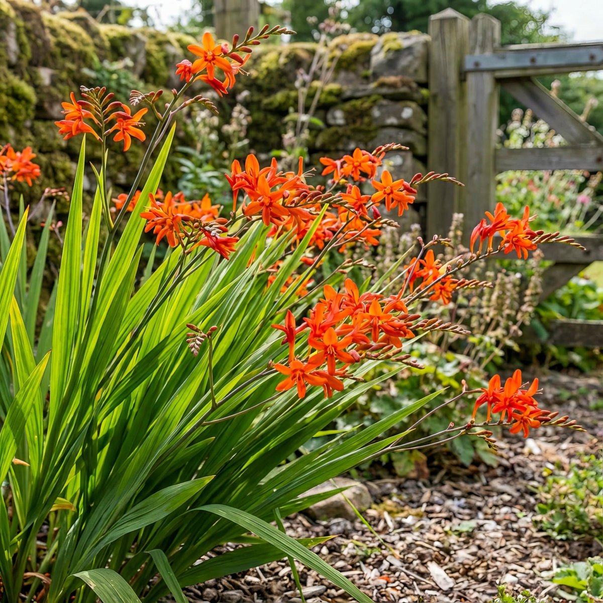 Crocosmia masoniorum 'Orange Devil' (Giant montbretia) – flower bulbs, product photo 4 (Harding & Bloom)