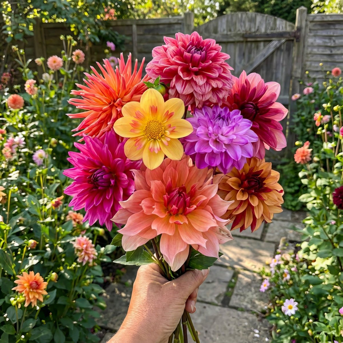 Dahlia 'Picking Garden Mix' – dahlia tubers, main product photo (Harding & Bloom)