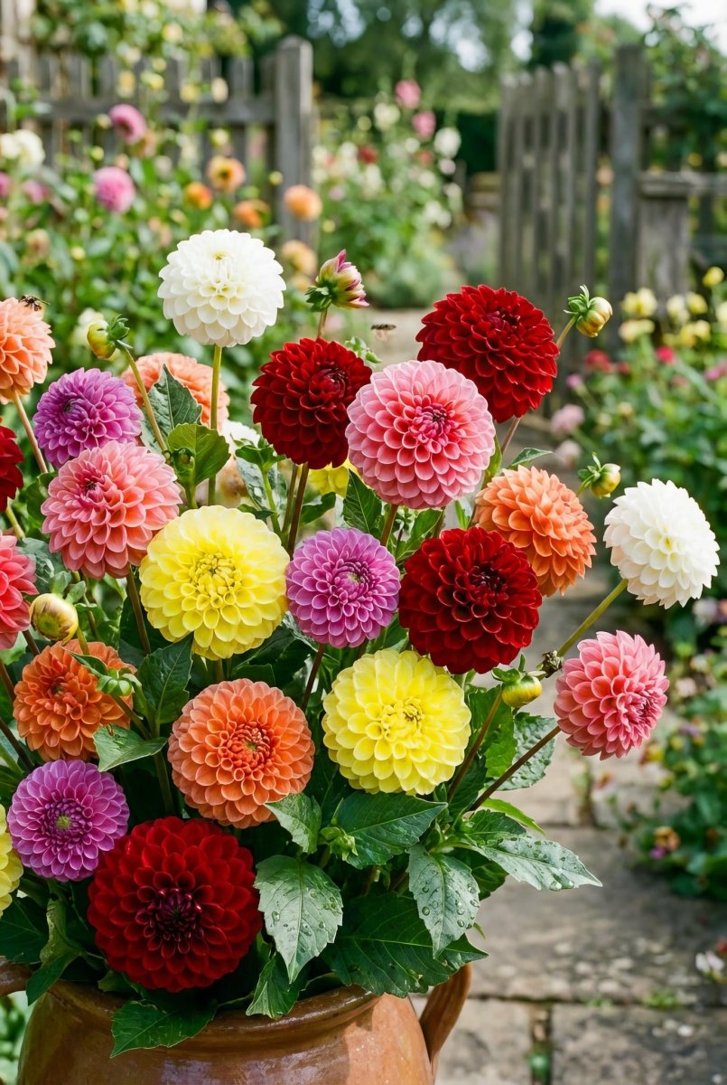 Dahlia 'Pompon Mixed' – dahlia tubers, product photo 2 (Harding & Bloom)