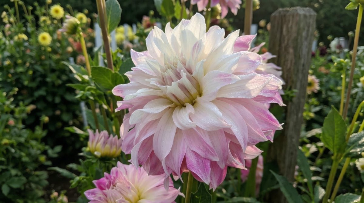 Dahlia 'Pink Petticoat' (Decorative) - Harding & Bloom