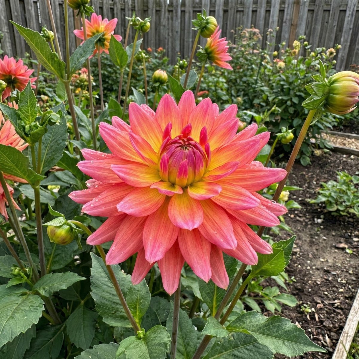 Dahlia 'Rainbow Silence' (Decorative) - Harding & Bloom