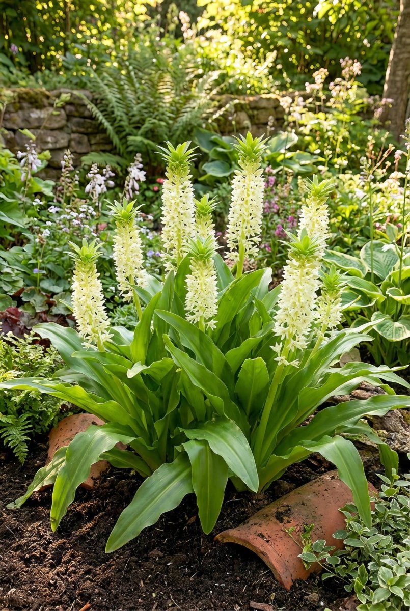 Eucomis 'Autumnalis White' (Pineapple lily) – lily bulbs, product photo 3 (Harding & Bloom)