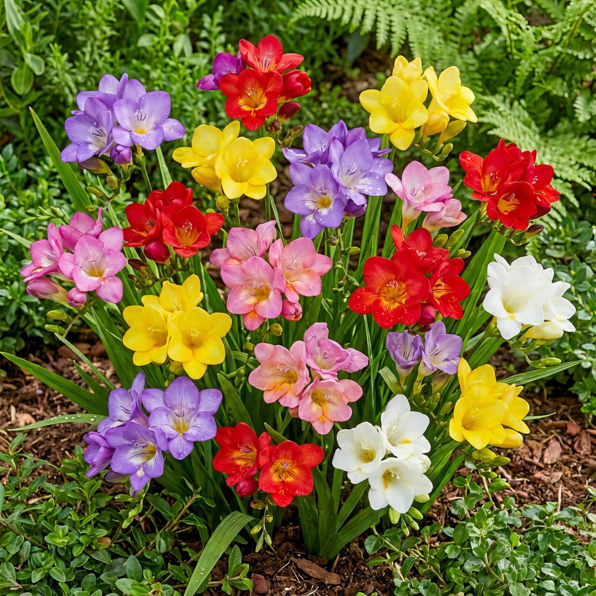 Freesia 'White' (single) – freesia corms, main product photo (Harding & Bloom)