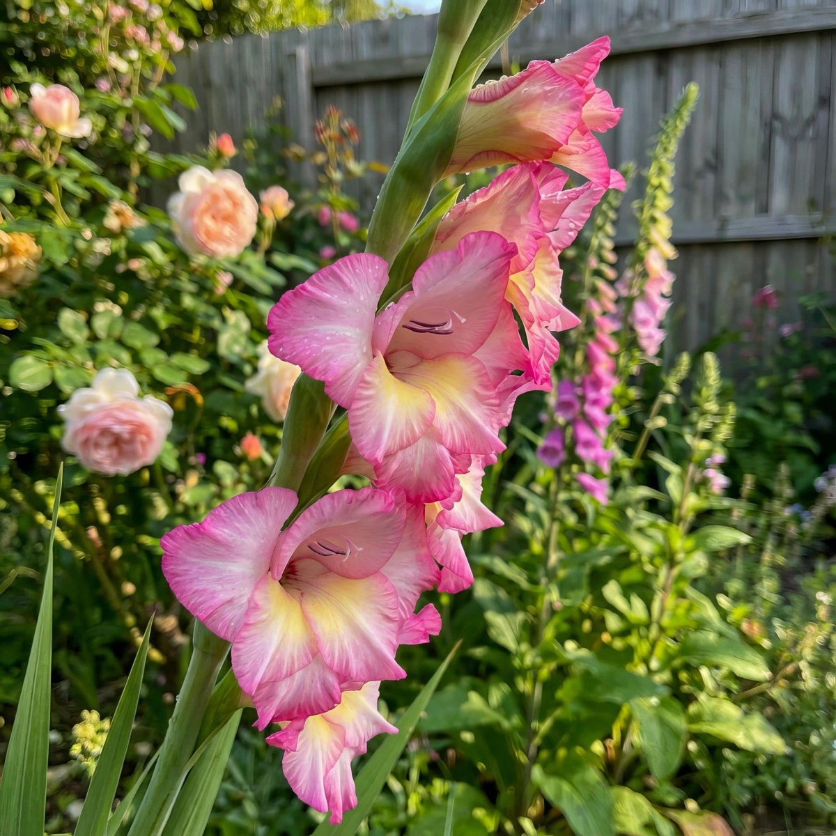 Gladiolus 'Priscilla' – gladiolus corms, main product photo (Harding & Bloom)