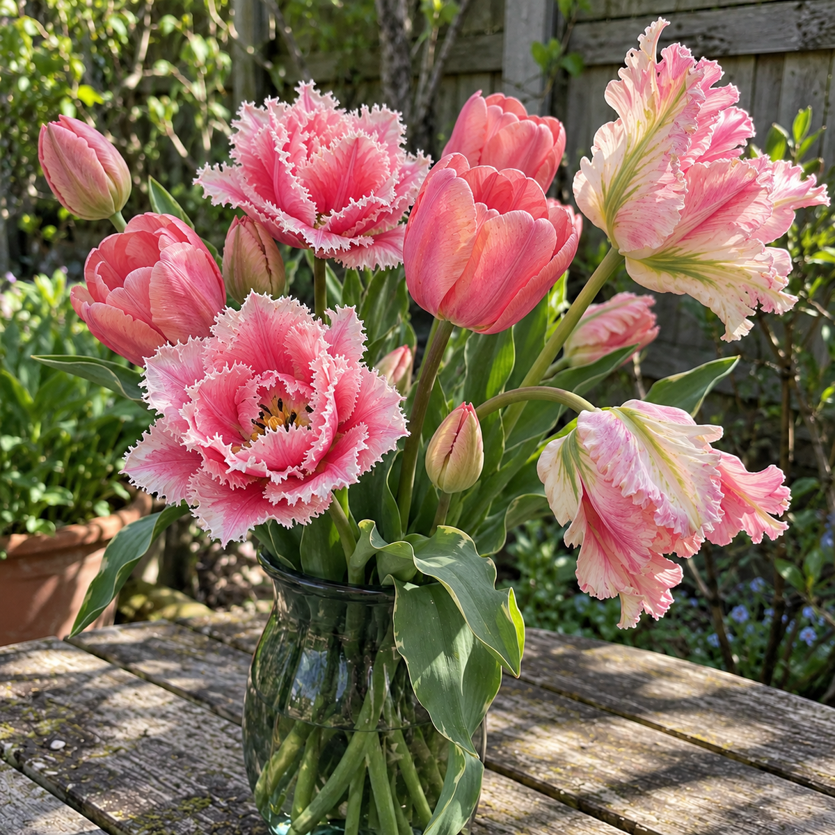 Illustrative Pink Champagne tulip collection — flower detail