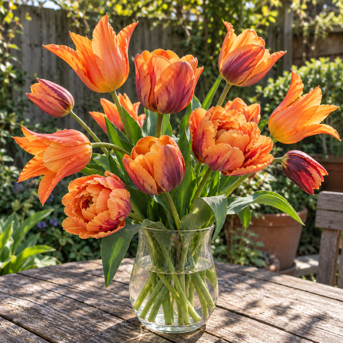Illustrative Sunset Silk tulip collection — flower detail