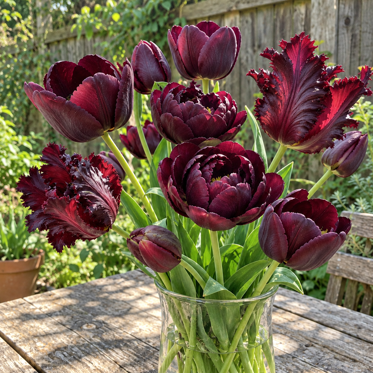 Illustrative Velvet After Dark tulip collection — flower detail