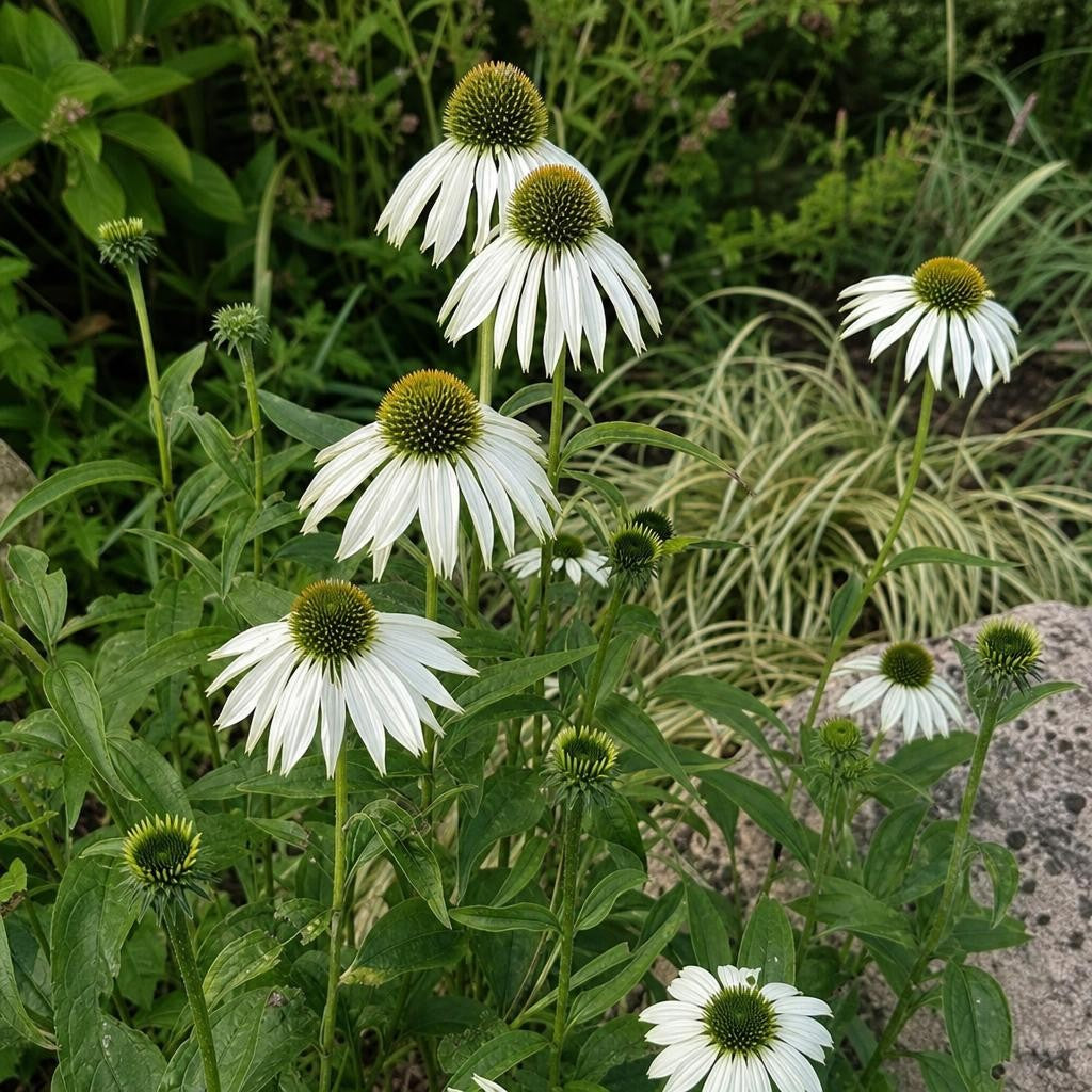 Echinacea purpurea - ‘White Swan’ (Purple Coneflower) – perennial garden photograph 2