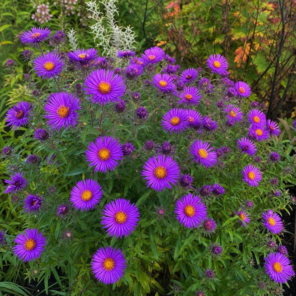 Symphyotrichum novae-angliae - ‘Purple Dome’ (New England Aster) – perennial garden photograph 2